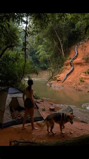 😭😭“The Danger Was Right Above Them…” 😭😭 #snake #python #dog #save #animals #shorts #omg #viral #ai