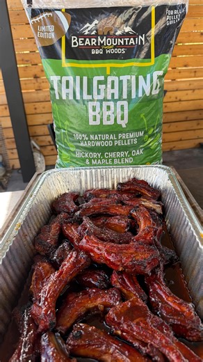 Miguel Raya| Food, bbq, recipes on Instagram: "Dr Pepper Smoked Party Ribs 🔥🥤(#AD) @bearmountainbbq These ribs are fall-apart tender with a sweet, smoky bite thanks to Bear Mountain BBQ’s Tailgating Blend. The mix of oak, maple, hickory, and cherry delivers a bold, slightly sweet, layered smoke that pairs perfectly with Dr Pepper. Smoked low, braised until tender, and finished sticky — these are made to impress. Dr Pepper BBQ Sauce: • 1 cup Dr Pepper • 1 cup BBQ sauce • 2 tbsp brown sugar • 1