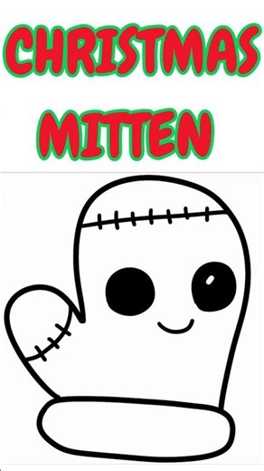 How to Draw a Cute Christmas Mitten | Easy Holiday Drawing for Kids