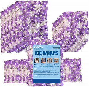 Chillz Reusable Ice Wraps 20 Pack (Purple Floral)