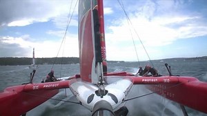 Crew member falls overboard during a sailing race