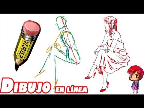 como dibujar una chica sentada parte 1