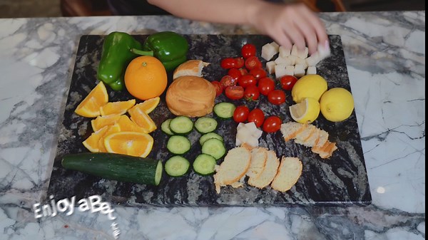 Koville Norwegian Natural Granite Cutting Board for Kitchen, 16x12inch Large Hand Crafted Stone Slab for Cheese, Charcuterie, Pastry Board - Wedding Gift, House Warming Gift