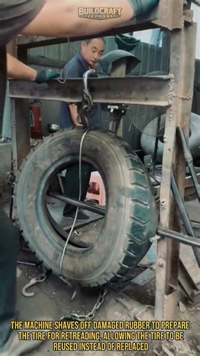 Giant Tire Retreading Machine at Work! #shorts #engineering #recycling