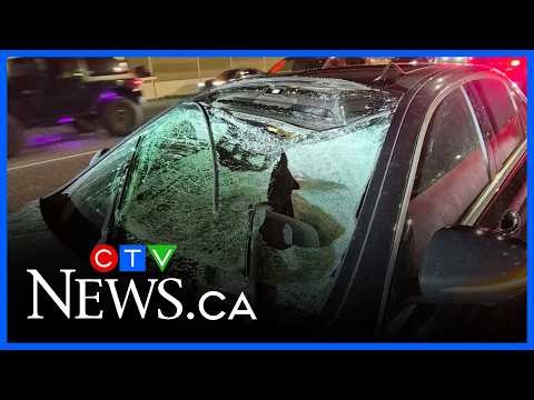 Police warn drivers after runaway tire strikes car