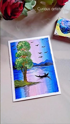 Easy acrylic scenery painting 🖼 easy acrylic scenery painting for beginners