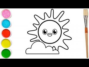 How to Draw a Sun for Kids | Coloring and Painting of a Sun