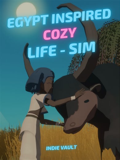 Fields of Aaru - A cozy life sim set in the mystical afterlife of Ancient Egypt. Farm along the Nile, befriend the locals, and decorate your eternal home #whattoplay #indiegames #newindiegames #indiegamingcommunity #cozygamingcommunity