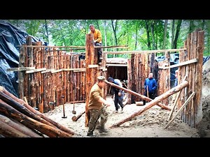 Building Dugout 170 square meters (part 1) Big Survival log cabin undeground