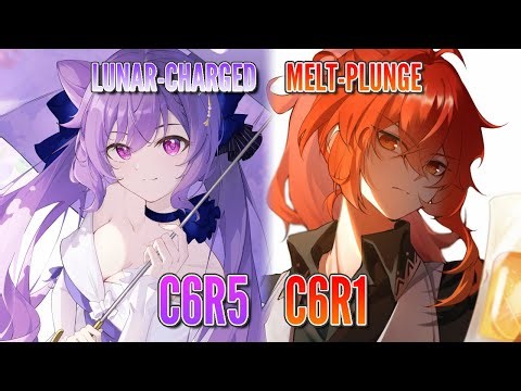 C6R5 LUNARCHARGE Keqing x C6R1 MELT/PLUNGE Diluc! | 6.0 Abyss