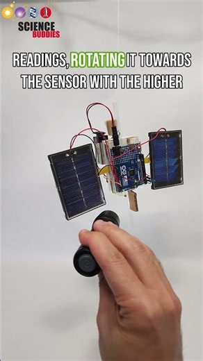Model #Arduino satellite with reaction wheel and light-tracking #stem #science #electronics