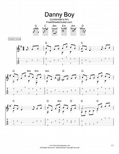 Danny Boy - Fingerstyle Guitar Tab - FreewheelinGuitar.com