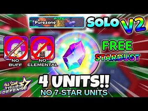 Solo PureZone Raid Fast V2 (No Elementals / No 7-Stars!) | 4 Units | All Star Tower Defense Roblox