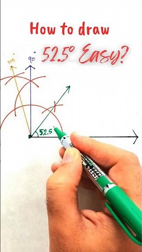 Draw 52.5° Angle with Compass and ruler! #maths #geometry #shorts