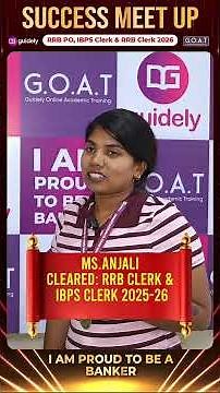 Congratulations Ms. Anjali | Cleared IBPS Clerk & RRB Using Guidely Mock Tests and Bundle PDF