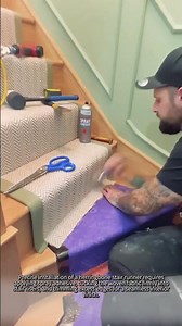 How Pros Fit Stair Runners Like Magic #worker #process #stairs #flooring #diy
