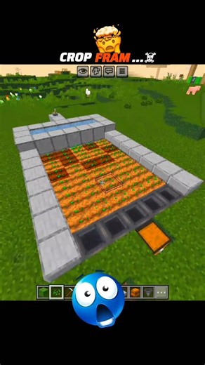 How I make a Crop Farm in Minecraft 🤫 #shorts #minecraft