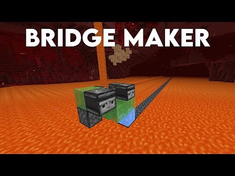 MINECRAFT HOW TO MAKE A BASALT BRIDGE MAKER | MINECRAFT AUTOMATIC BRIDGE MAKER TUTORIALS |