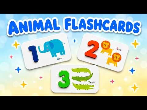 123 Flashcards for Babies, Toddlers & Kids | Learn Numbers 1 to 10 with Animals + Number Tracing