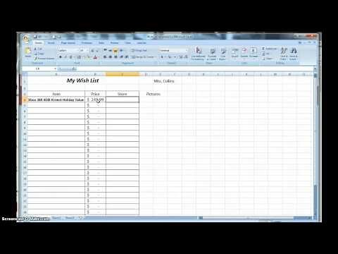 How to Make a Wish List Spreadsheet