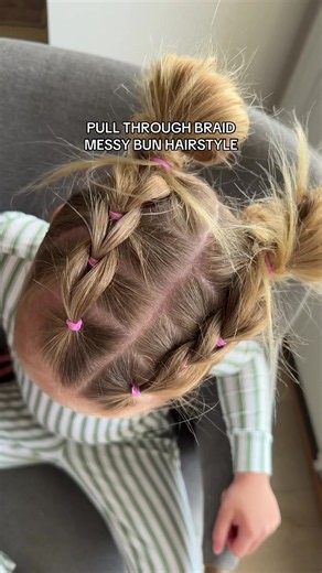 Messy Bun Pull Through Braid for Toddlers
