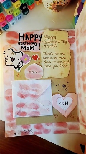 DIY Cute Card for MOM♥️🎂