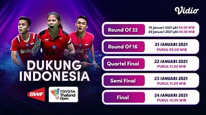 Link Live Streaming Live Streaming Toyota Thailand Open 2021 di Vidio: Start Jam 9.00 WIB
