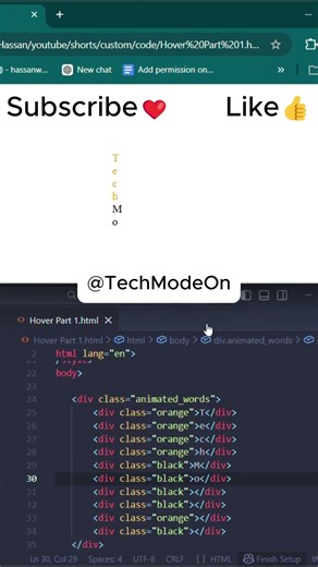 🔥Hover Text using HTML & CSS | Easy Animation Tutorial | Styling