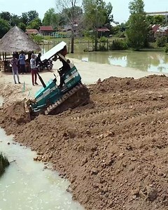 73K views · 233 reactions | Dozer Stuck!!! Filling Wet Lowlands: INOUE D20P Mini Bulldozer Pushes Soil Into Water With Dump Truck Pouring Soil | Bulldozer Operator | Facebook