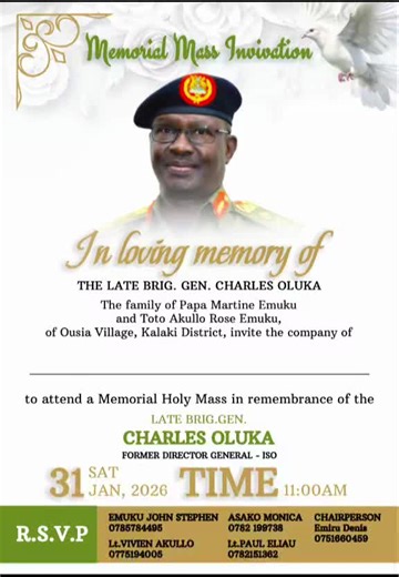 Holly Memorial Mass for Late Brig General Charles Oluka