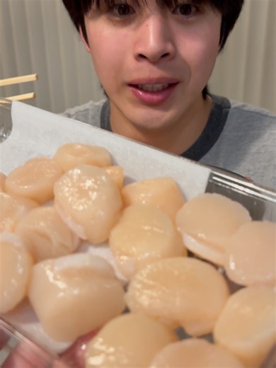 コストコホタテを九州醤油で爆食する動画