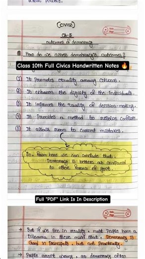 Class 10th Civics Handwritten Notes 🔥#shorts #class10 #sstnotes #viral #trending #studytips
