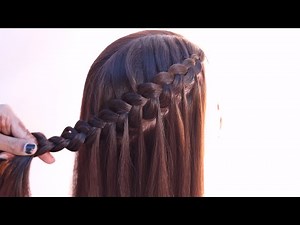 beautiful dutch braid waterfall hairstyle tutorial | cute hairstyle | hairstyle for engagement