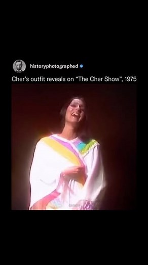 History Photographed on Instagram: "Cher’s outfit reveals on “The Cher Show” in 1975 became iconic moments in television history, Designed by Bob Mackie, her outfits often featured daring cutouts, sequins, feathers, and sheer fabrics, pushing the boundaries of TV fashion at the time. Each reveal was a mix of glamour and shock value, cementing Cher’s status as a trendsetter and style icon of the 1970s, and influencing the world of performance fashion for years to come."