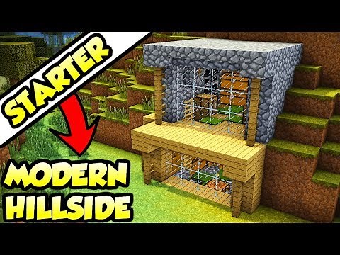 Minecraft Modern Starter Hillside House Tutorial (How to Build)