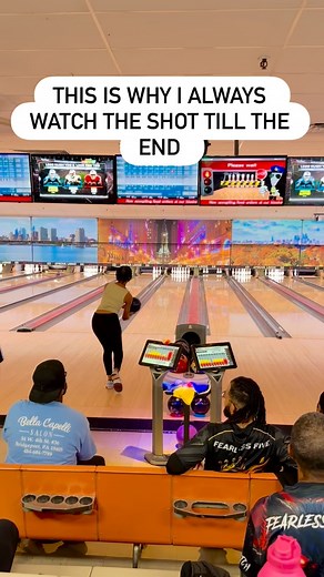 6 letters. 1 word. Keep staring. STRIKE!!! You never know how the pins gonna fall. Which is why, I love watching the ball till the very end😍😎 #bowling #fyp #explore #jacqueline_c_ashby #athlete #fashion #mindfulness #trainhard | 10BackJac