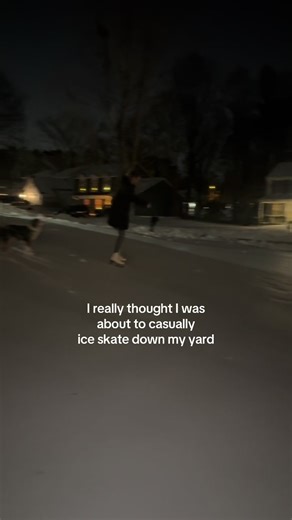 Pov: your yard turns into an ice rink. Volume up if you want to hear my opera audition 😌 #falling #fail #outdoorrink #funny #slipandfall