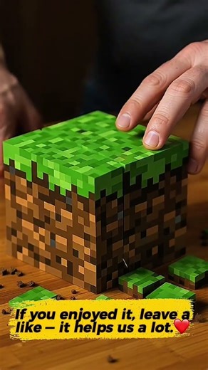 Cutting a Minecraft Grass Block… ASMR #asmr #minecraft #satisfying