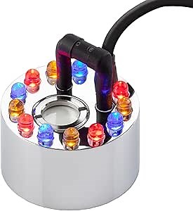 Alpine Corporation Single Jet Pond Fogger with Floating Ring and 12 LED Lights with Transformer Outdoor Decor Accessory