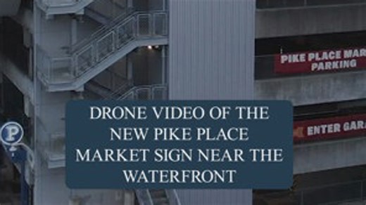 Drone video of new Pike Place Market sign