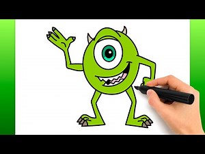 モンスターズ・インクのマイク・ワゾウスキーの描き方 (簡単な描画チュートリアル)