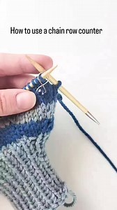 2.2K views · 18 reactions | Using a chain row counter is so easy for hands free counting! Just replace any regular stitch marker with a chain row counter and knit as normal. When you knit back to the counter, slip it to the next number in the chain. And when you have knit your way all the way through the chain, use the included melody clip to mark the tens place. Save this reel to remember how to use a chain row counter! | Twice Sheared Sheep | Facebook