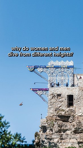 Red Bull Cliff Diving on Instagram: "the more you know 🤓👇 the official height for the women’s platform ranges from 20m to 22m depending on tides and waves 🌊 this height suits the women’s physique best, as it allows them to show their talent while at the same time staying safe and minimizing the risk of injury 🤕 women and men have different pelvis shapes and bone structure, particularly around their hips 👉 this means that women’s oblique thigh bones put extra pressure on the knee joints in e