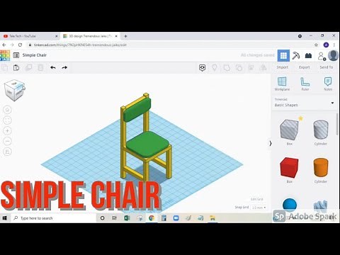 TINKERCAD - MAKE A SIMPLE CHAIR TUTORIAL