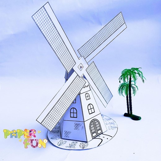 DIY Paper Windmill Template: Printable Dutch Craft (PDF Download) - Etsy