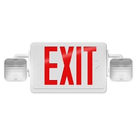 RAB High Lumen LED Exit Emergency Combo - Remote Capable - Red Letters - 120/277V