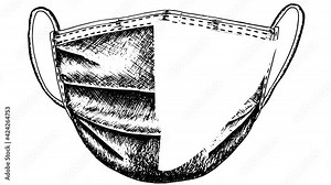 Animation of drawing a medical mask in sketch style. Protection against viral infection. Stock medical video for whiteboard animation and presentations. Hand drawing. 4k clip .