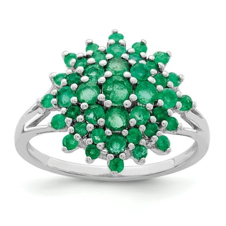 925 Sterling Silver Rhodium-plated Emerald Ring - Walmart.ca