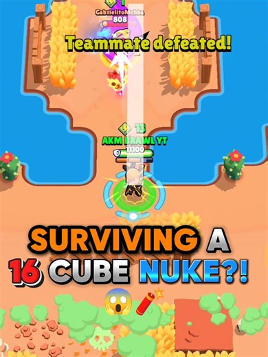 DODGED A 16 CUBE NUKE! 😱🧨#brawlstars