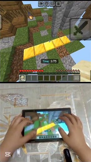 MCPE telly bridging handcam in bridgecore map #minecraft #trending #gaming